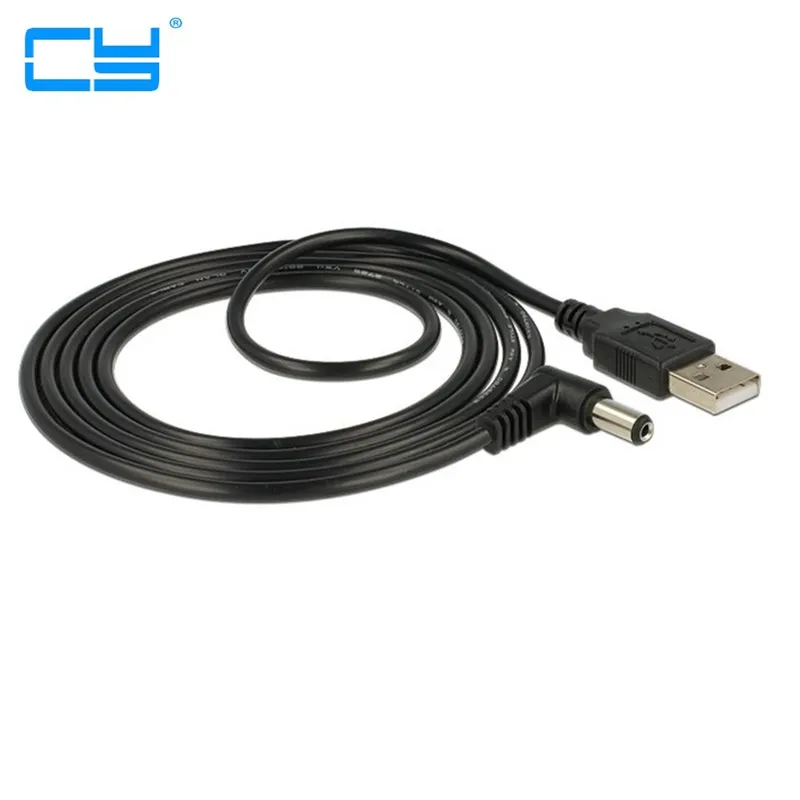 

80cm USB 2.0 A Type Male to Right Angled 90 Degree 5.5 x 2.1mm DC 5V Power Plug Barrel Connector Charge Cable