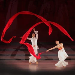 Banderas de poliéster para danza del vientre, color rojo fluido, hecho a mano, largo y bonito, accesorios profesionales para escenario, 3 tamaños