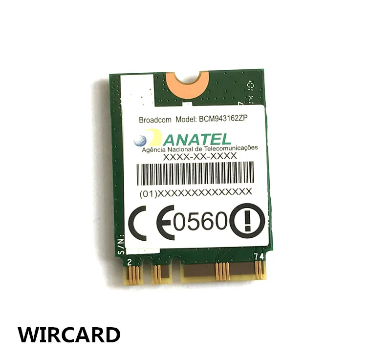 BCM943162ZP Dual Band Wireless-AC 2.4G/5G Wifi BT4.0 NGFF 802.11ac Card for ThinkPad E450 E550 FRU:04X6019