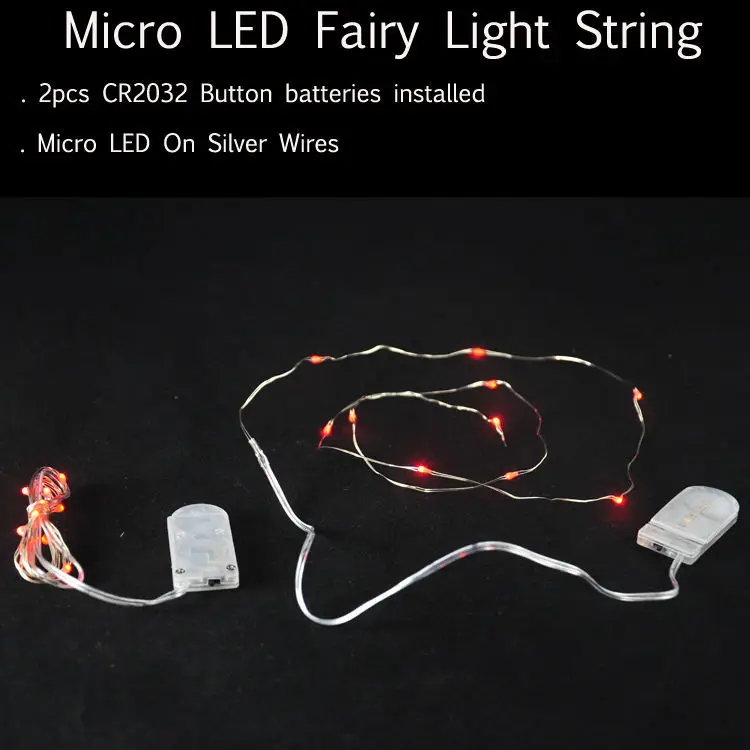 2pcs/Lot 1M/10LEDs Copper Wire LED String Lights 4.3Ft Battery Powered Warm White for Christmas Holiday Party Wedding Decoration