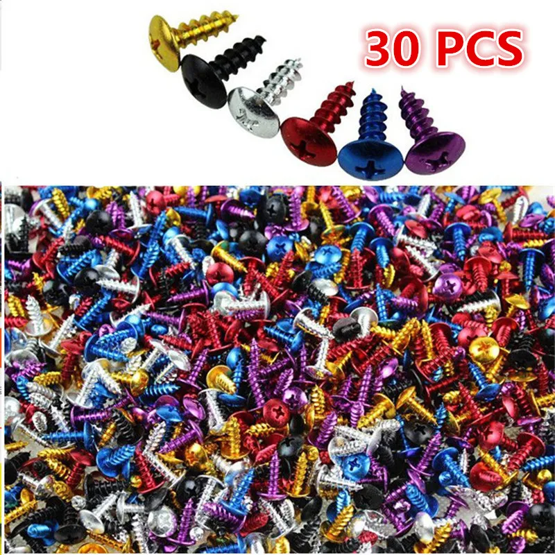 30PCS universal scooter Nuts Bolts colorful decal style motorbike screws fixed parts Frame motorcycle tip screw moto accessories