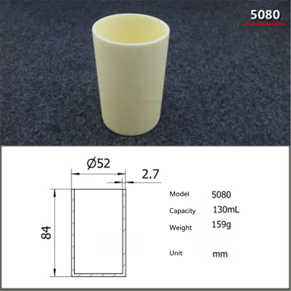 

99.5% Cylindrical corundum crucible/130ml 5080/Temperature resistance 1600 degree / sintered ceramic crucibl