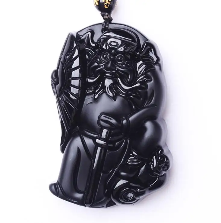 Natural obsidian Tianshi treasure Sword Zhong Kui pendant bixiezhaocai transshipment pendant necklace for women and men