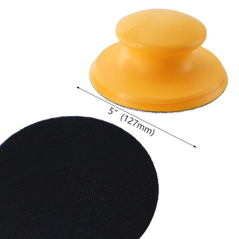 5 pollici Blocco di Levigatura di Gomma Gancio Loop Backup Pad Carta Vetrata Supporto A Mano Rettifica Blocco di Lucidatura Strumenti