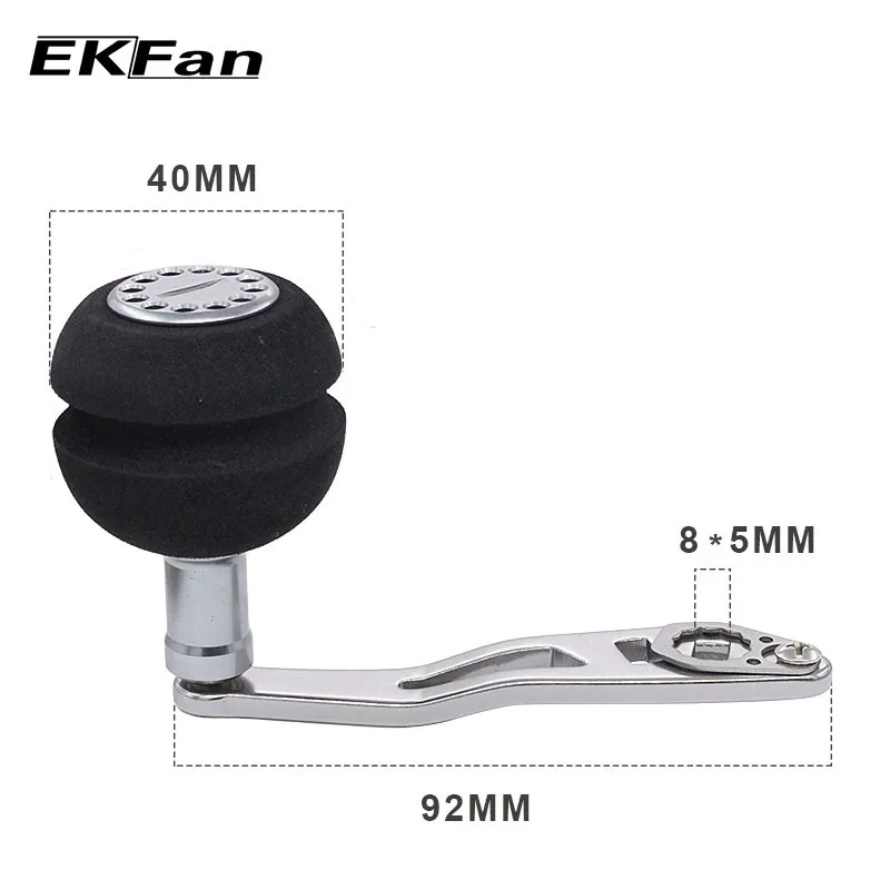 Ekfan 7*4/8*5Mm 92/94Mm Eva Knop Aluminiumlegering Visserij-reel Handvat Rocker Enkele vissen Reel Voor Baitcasting Fshing Accessoire