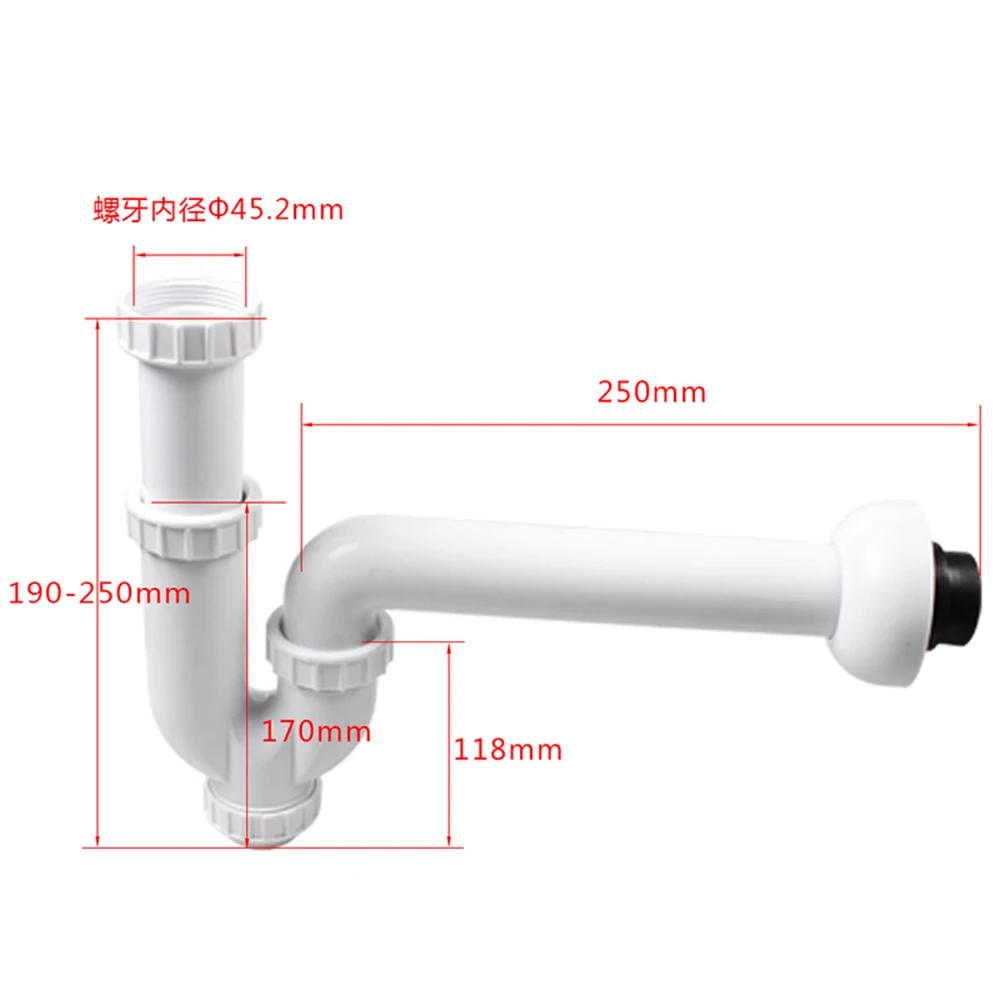 

Talea Single Sink basin drainpipe Kitchen Sink G1 1/2" Trap Pipe install to the wall washing basin drain white hose GN021C009