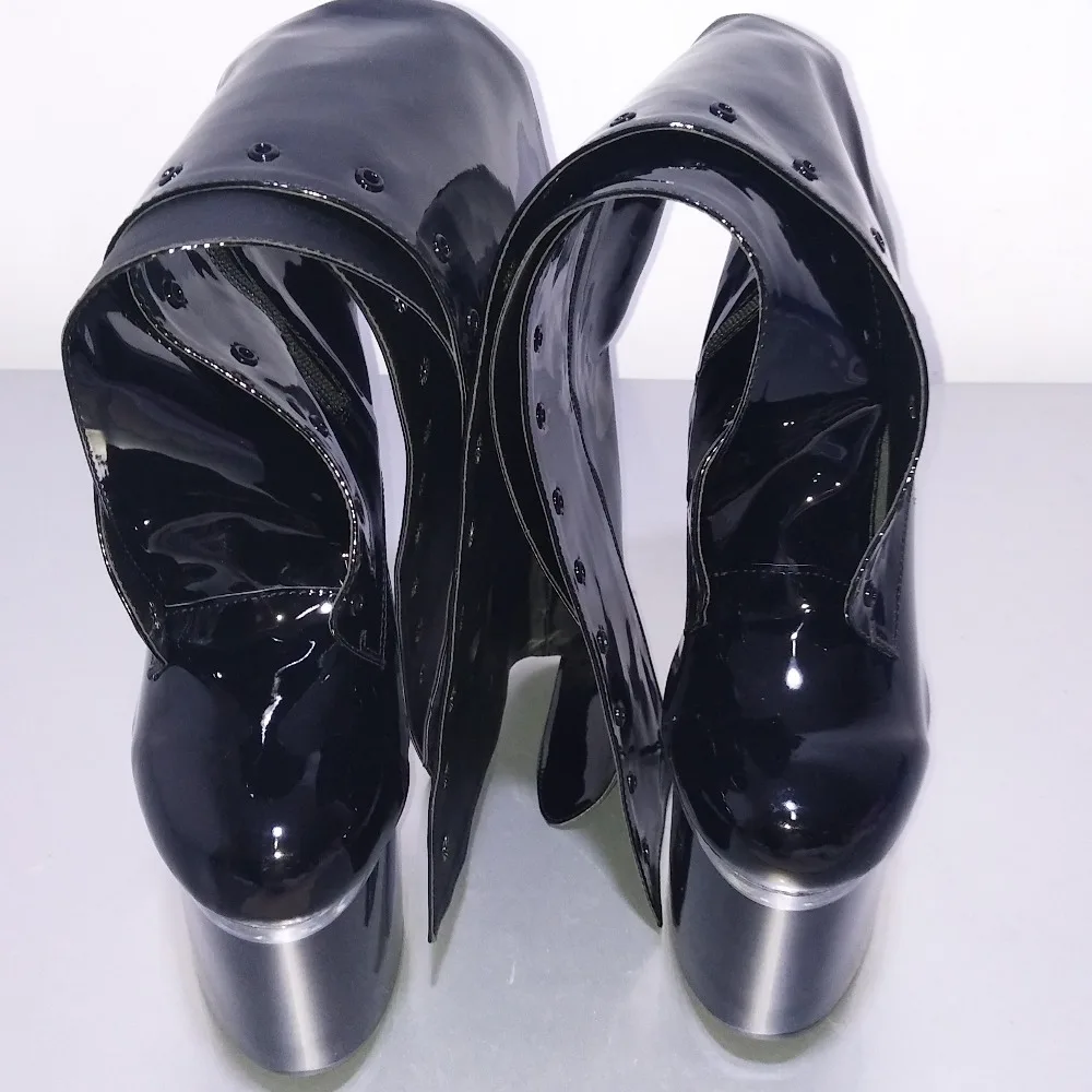 High quality square root round head high heels, 18 cm fashion boots, color can be customized, model stage performance ankle boot