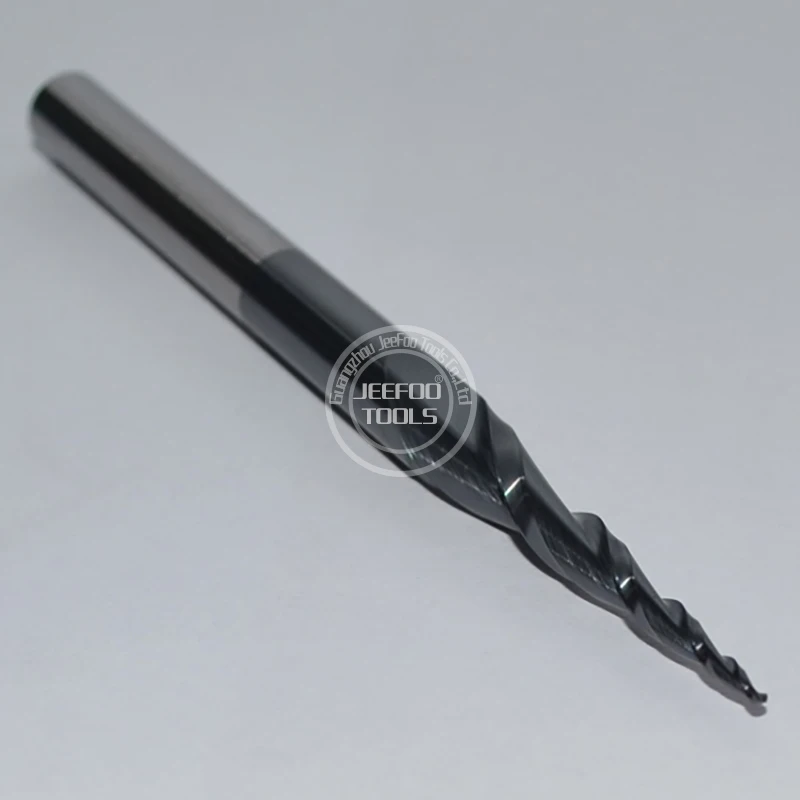 R0.5 * 30H * 6D * 75L * 2F مخصص HRC55 مخروط الكرة قواطع الأنف/التنغستن الصلب كربيد بت التوجيه/أدوات مطحنة النهاية/ALTiN/On النقوش