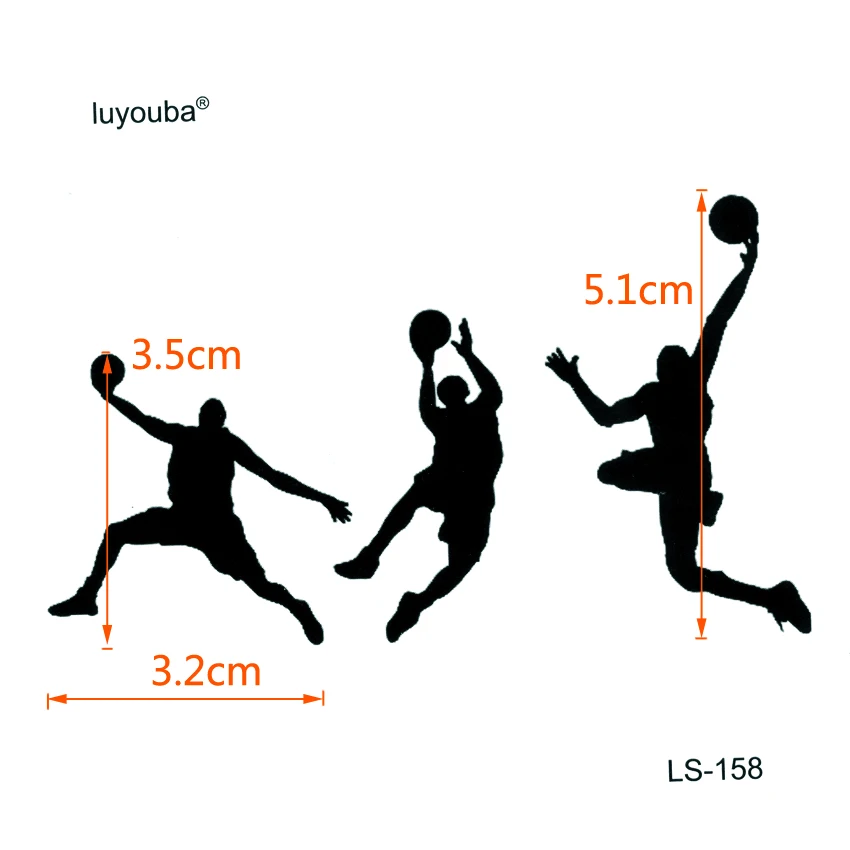 Mr. Basketball Waterproof Temporary Tattoos Men Sports boy Fake Tattoo  Sleeve Tatuajes Temporales A Prueba De Agua Face Jewels