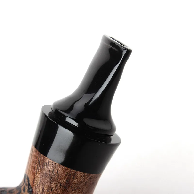 RU-MUXIANG Kevazingo Wooden Tobacco Pipe Straight Short Stem Small Portable Men Smoking Pipe With No Filter ad0050k01