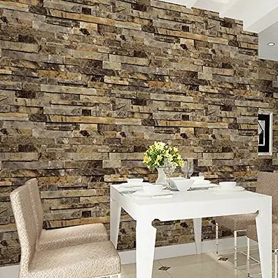 Q QIHANG Three-dimensional Wallpaper Brick Wall Wallpaper 3D Textured Bricks Beige 5.3m2