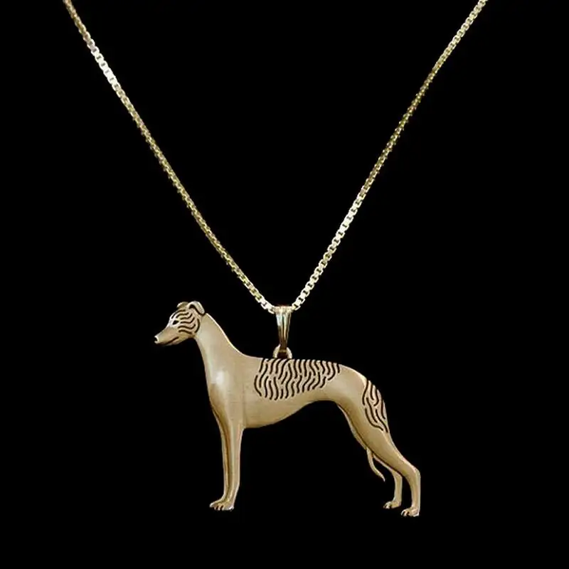 Women's Vintage Alloy Pendant Necklaces Lovers' Standing Whippet Jewelry Dog Necklaces Drop Shipping