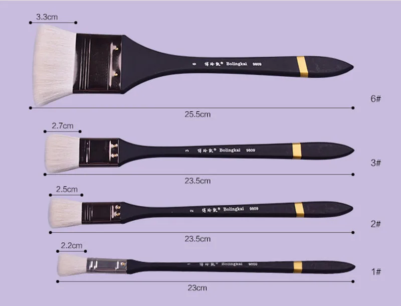 Ensemble de pinceaux à récurer pour peinture à l'huile, fournitures d'art, aquarelle, laine, facile à nettoyer, brosse de nettoyage en bois, 6 pièces