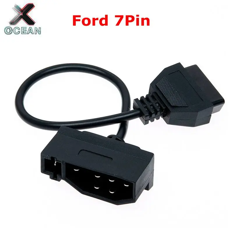 For Ford 7Pin to OBD2 16Pin Cable Converter For Ford 7 Pin to DLC Lead OBDII 16 Pin Female Connector Transfer OBD