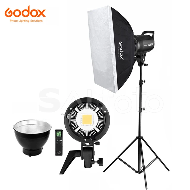 Godox SL-60W 60ワットledビデオ日光ライト60*90センチメートルソフトボックス2.8メートル三脚スタンドキット5600 18k  SL60Wスタジオ写真連続照明 - AliExpress