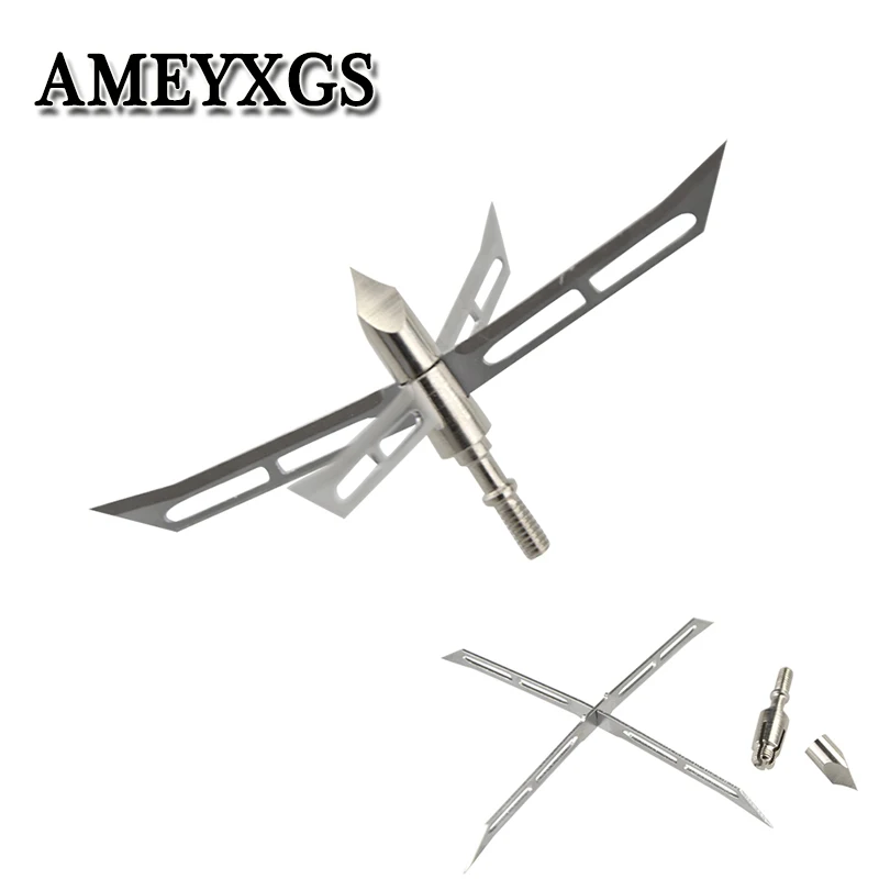 

6/12pcs Archery Hunting Tips Arrowheads 128gr 4 Blade Broadheads Arrow Points Large Cut Bow Arrow Shooting Archery Accessories