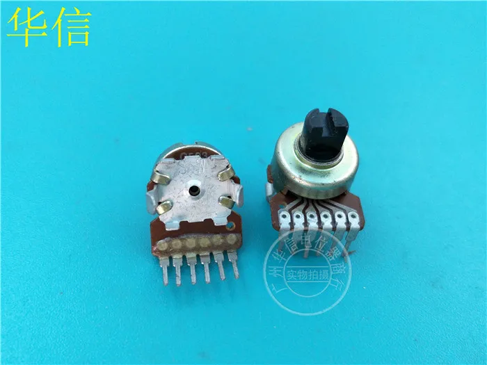 20pcs RK1212G Vertical rotary potentiometer C50K / double potentiometer handle length 5MMF / 6 pin