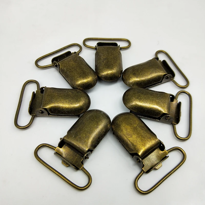 Sillver/bronze kov hák děťátko atrapa dudlík držák klipů podvazkové klip soother klipů pro děťátko stuha 30 pcs/lot 1'' 25mm