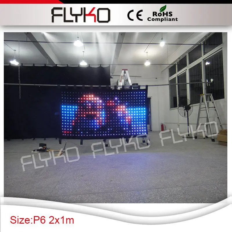 

P6 2mx3m free shipping shopping mall advertising decoration led video drape