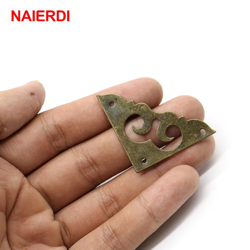 

10PCS NAIERDI Antique Frame Accessories Notebook Menu Decorative Protector Jewelry Box Book Scrapbook Bronze Corner Bracket