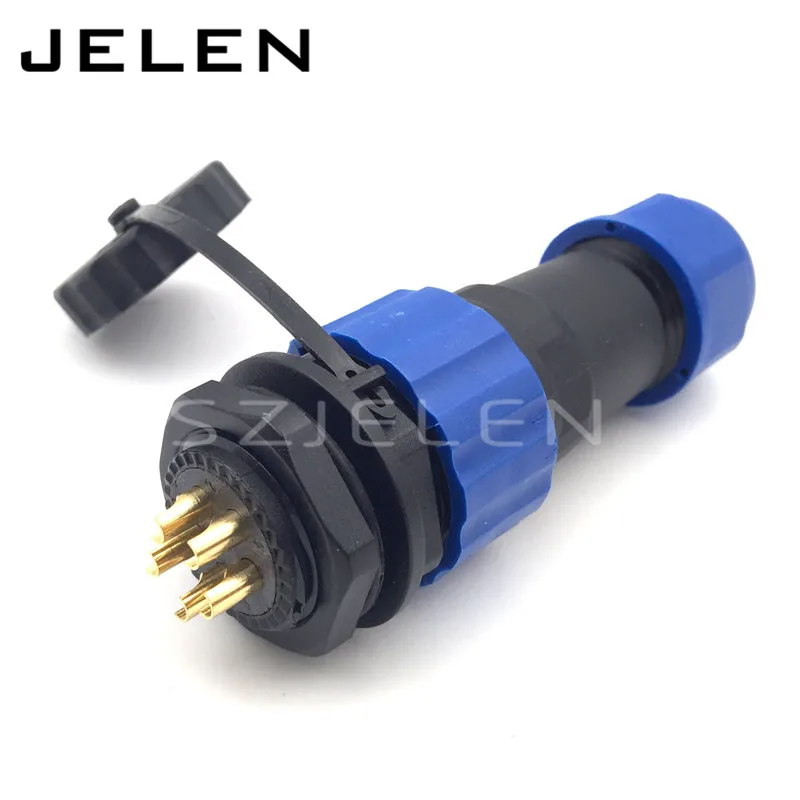 SD20 LED Waterproof Plastic Protected IP68 Connector 5 Pins plug and socket, Rated current 25A,  power Wire connectors 5 pin