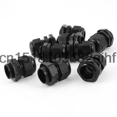 

9 Pcs Black Plastic Waterproof Connectors Cable Glands M20 x 1.5