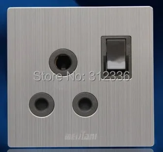 

Three circle Holes wall Socket with switch English-style South Africa style India style BS546 15A wire drawing popular