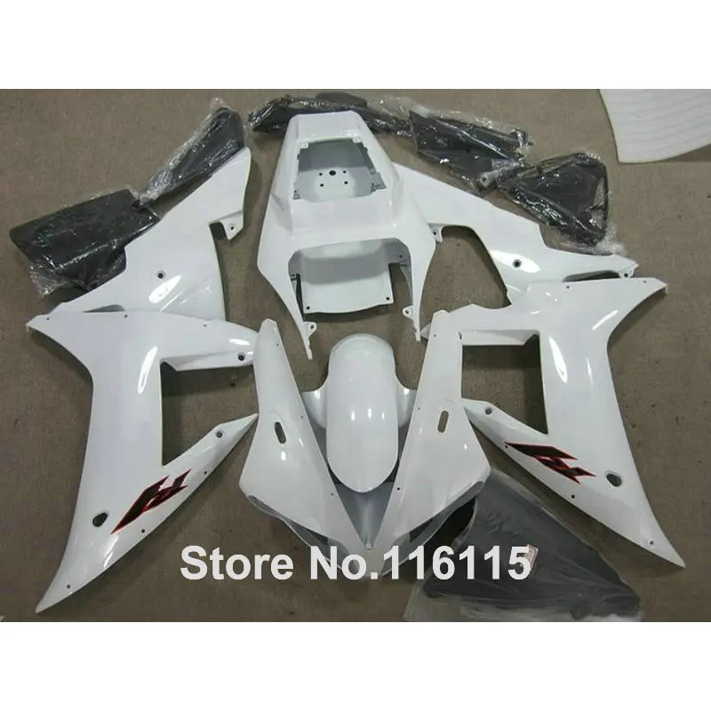 Full injection molding popular fairings set fit for YAMAHA YZF R1 02 03 white black Fairing kit  2002 2003 bodywork KN9