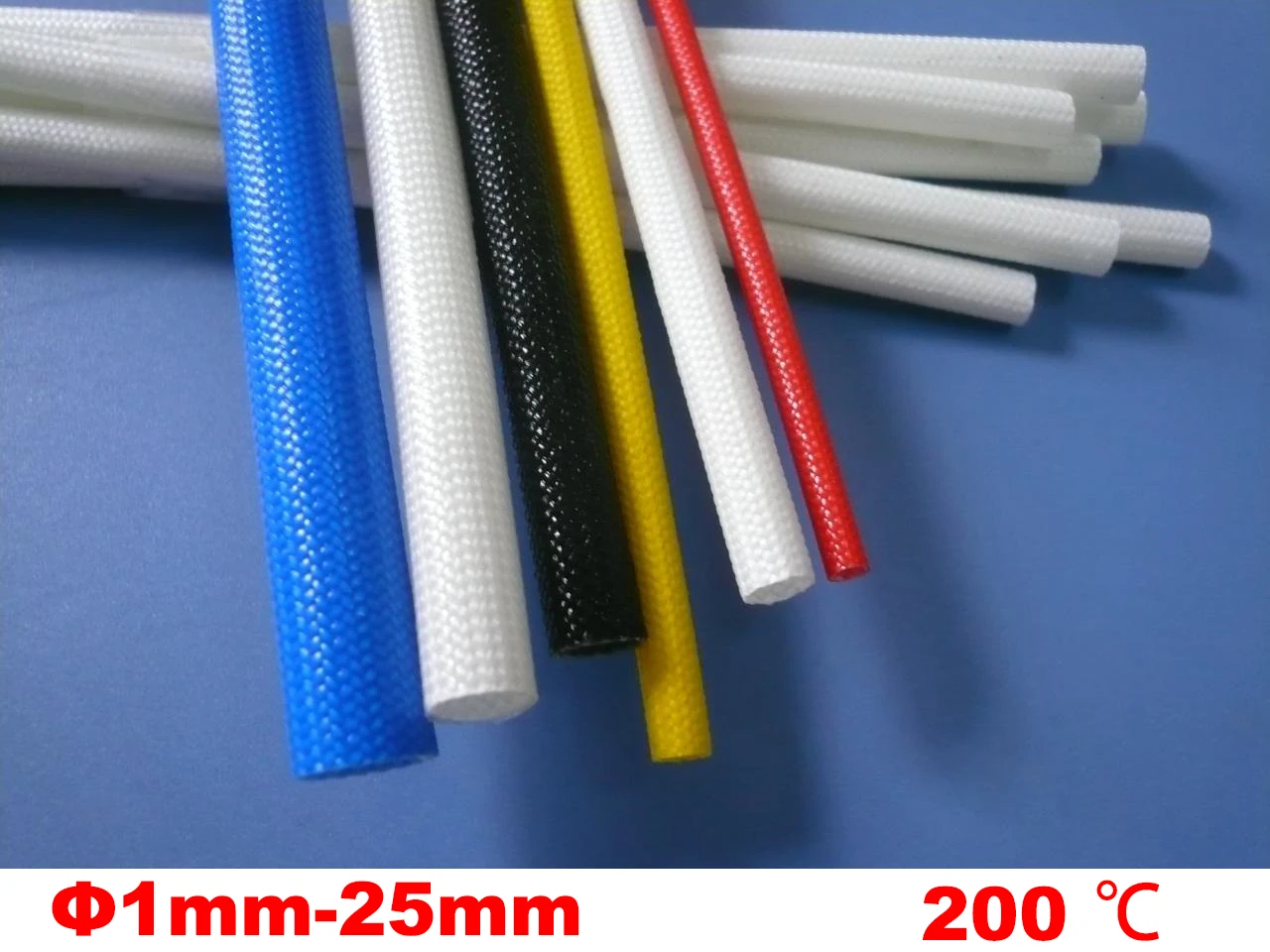 

20M 2mm Black White 200 Deg C High Temperature off-Self Casing Pipe Silicone Resin Braided Glass Fiber Sleeve Fiberglass Tube