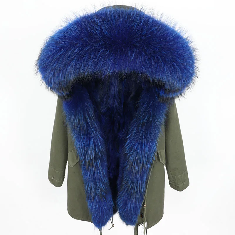 maomaokong 2020Real natural Fur Coat winter jacket Long Women fur liner hooded parkas woman parka coat women real fur coat  real