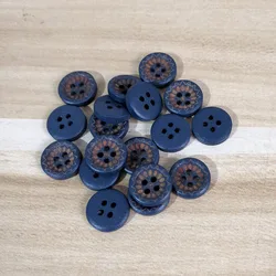 20PCs Wholesale Natural Wooden Buttons Round 3D Flower Design Scrapbooking Sewing Accessories DIY Craft 4 Holes 13mm Dia.