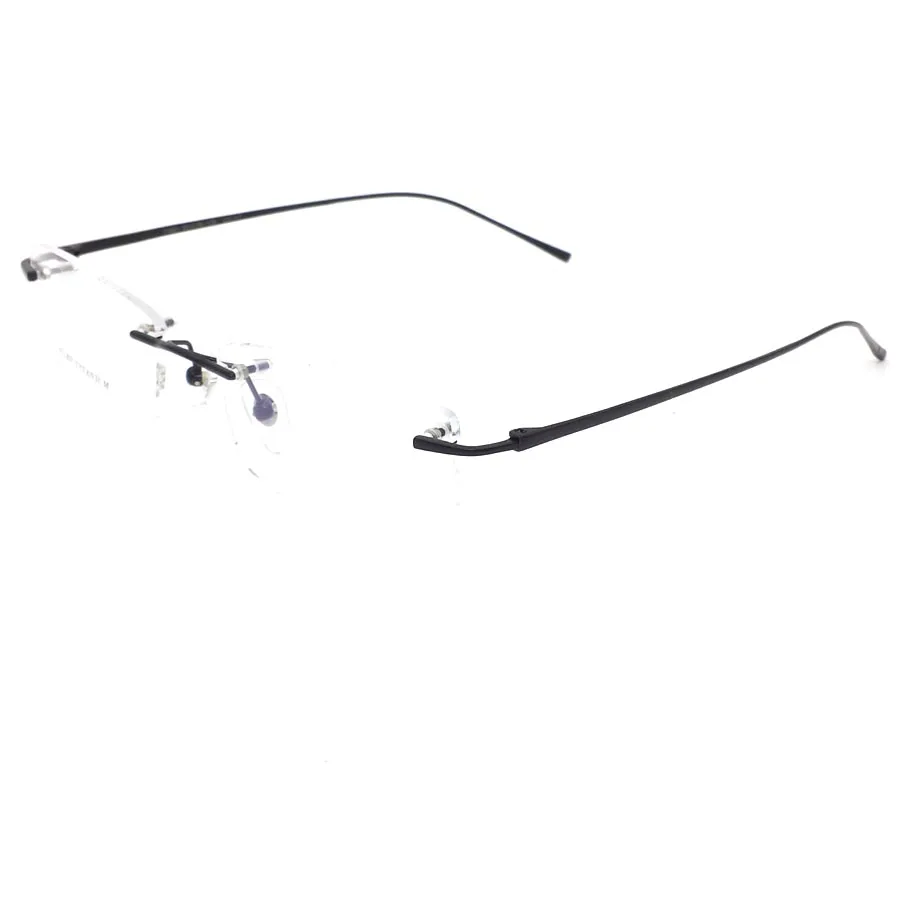 Pure Titanium Eyeglasses Rimless Optical Frame Prescription Spectacle Resize Glasses For Men Slim Temple Framless Eye Glasses