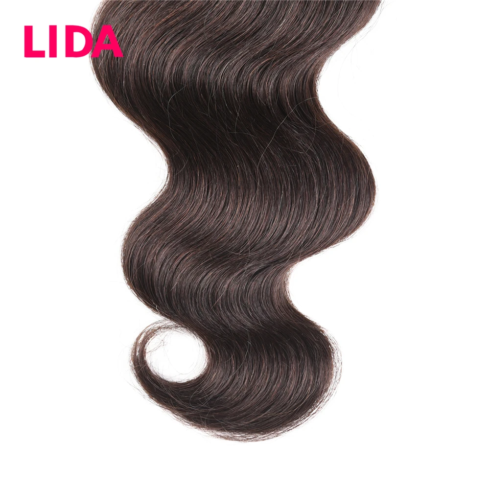 LIDA-Extensions de Cheveux Naturels Non-Remy pour Femme, Extensions de Cheveux Humains, Body Wave, Richesse, Chinois, 3 Bundles
