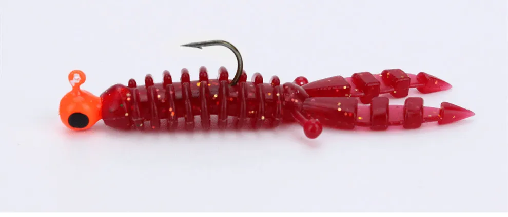 Angel köder weicher Köder künstliche Pop Mini Garnelen 5,5 cm/1,1g Wurm Maden lockt Schraub klemme Schwänze Los 10 Stück – Detail 12