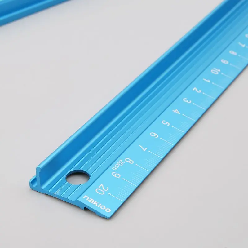Professional Aluminum Alloy Straight Ruler Protective Scale Measuring Engineers Drawing Tool 3 Sizes Blue/Red