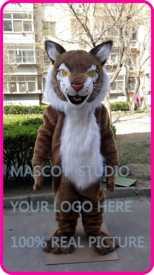 Mascote wildcat mascote gato selvagem bobcat traje fantasia personalizado anime cosplay kits mascote dos desenhos animados fantasia vestido