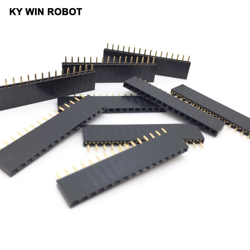 10PCS 1x16 16PIN Single Row Straight Female Pin Header Connector 2.54MM Pin Header Strip 1*16P