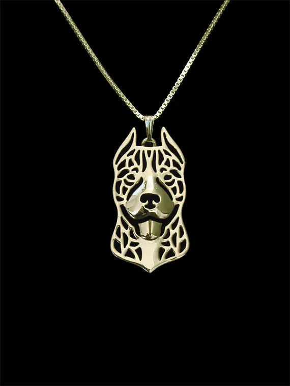 

New 2016 Unique Romantic Gold Silver Color Pitbull Pendant Necklace Hunger Games Necklace Women Best Friend Choker