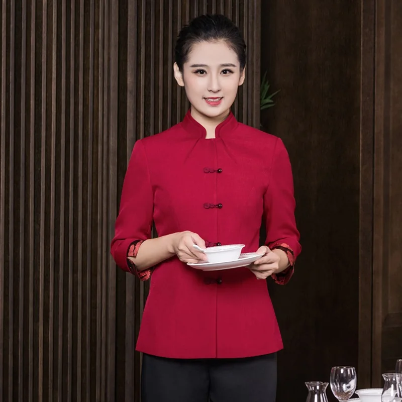 

Waiter and waitress uniforms clothing restaurant waitress uniforms for waiters catering kitchen clothing hotel uniform DD1404