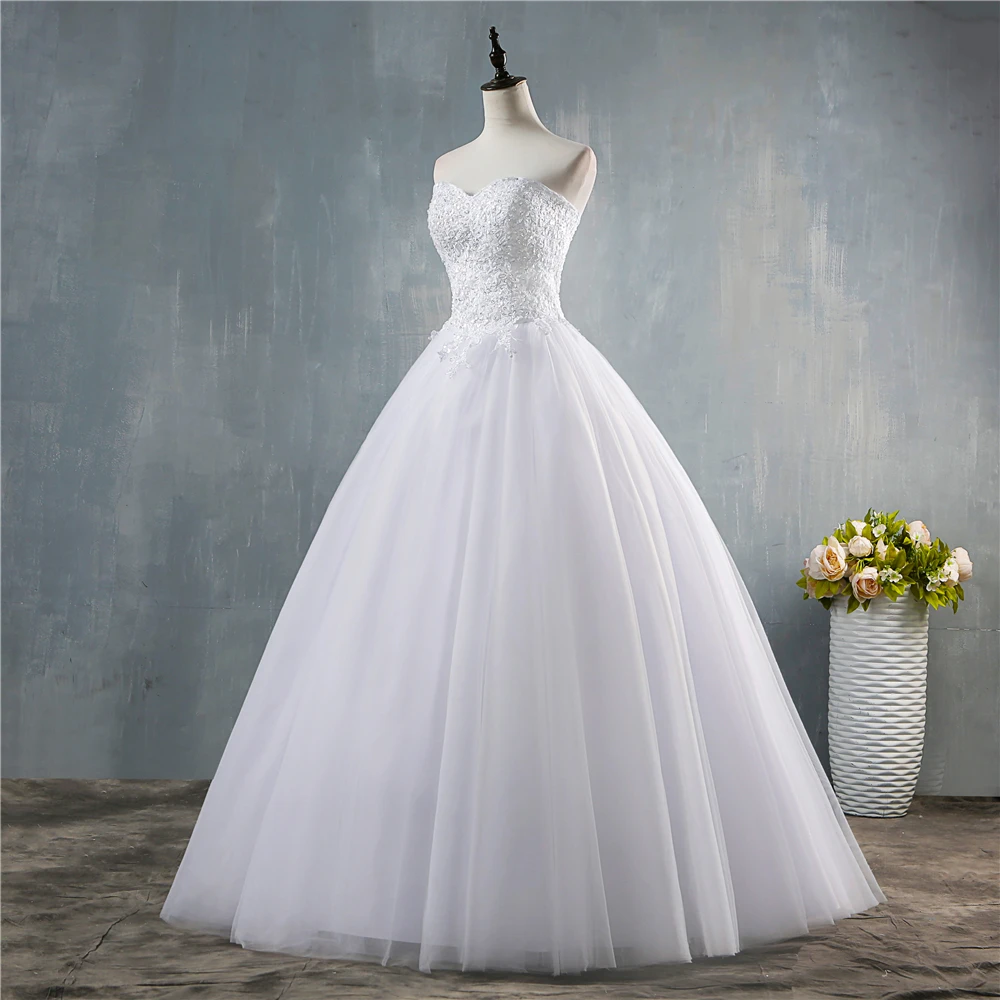 ZJ9147 personalizado 2024 blanco marfil escote en forma de corazón lentejuelas y cuentas vestidos de novia para novias de talla grande princesa nupcial tamaño 2-26W