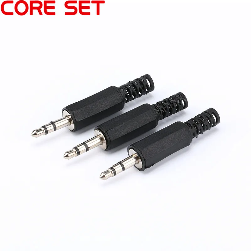 

10PCS/Lot 3.5mm HeadPhone Connector Male Stereo Audio Plug 3.5 mm With Black Plastic Housing Audio Jack Plug