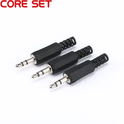 10PCS/Lot 3.5mm HeadPhone Connector Male Stereo Audio Plug 3.5 mm With Black Plastic Housing Audio Jack Plug