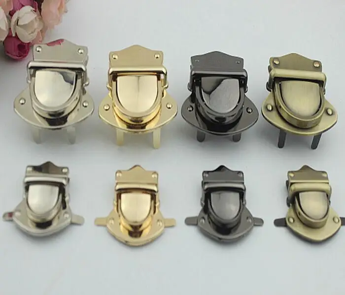 (6 PCS/lot) 4 color plating high-grade leather handbags duck tongue switch lock decorative accessories