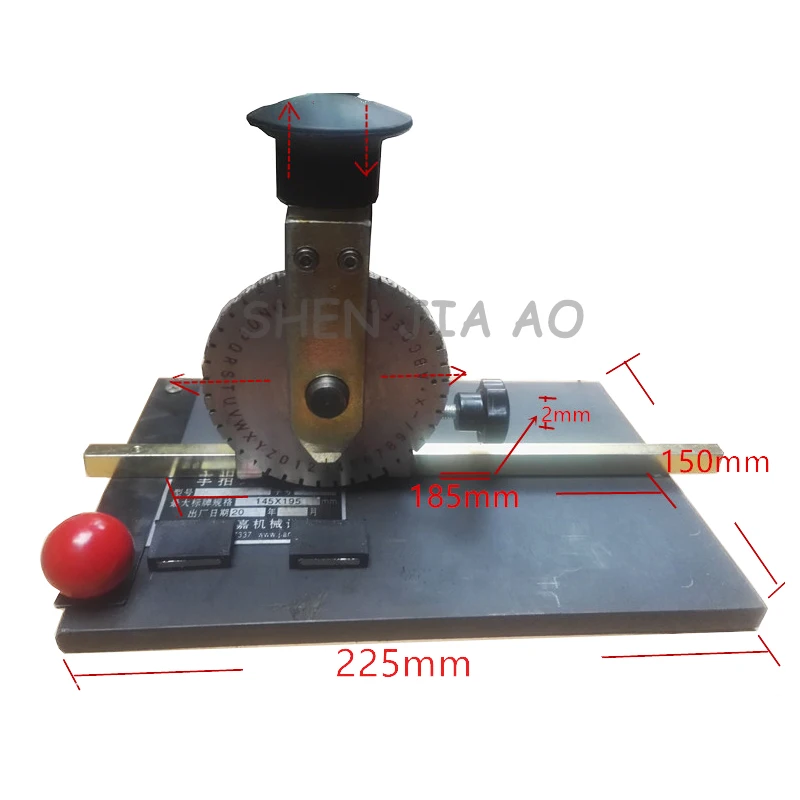 ハンドビートタイプラベルプリンター、デジタル文字付き手動メタルサインマーキング機、丸型スチールワードホイール