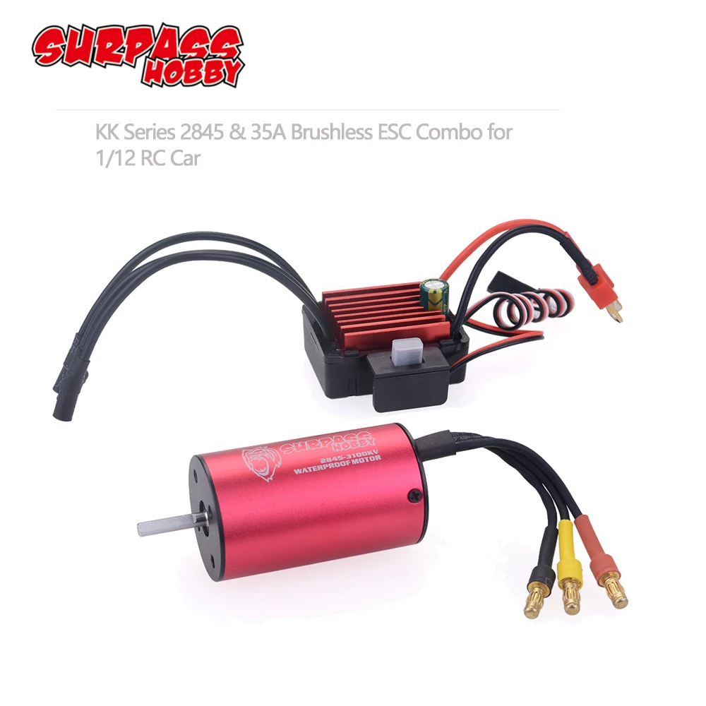 

SURPASS HOBBY 2845 2600KV 2800KV 3100KV 3800KV 4000KV Brushless Motor w/35A ESC for Traxxas HSP 1/12 RC Monster Buggy Off road