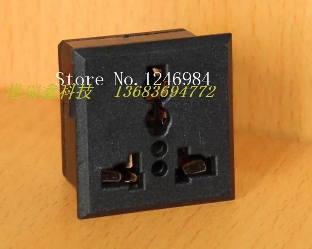 [SA]Hongda universal AC outlet AC power connector socket outlet connector socket panel with three holes square GB SS-801--50pcs