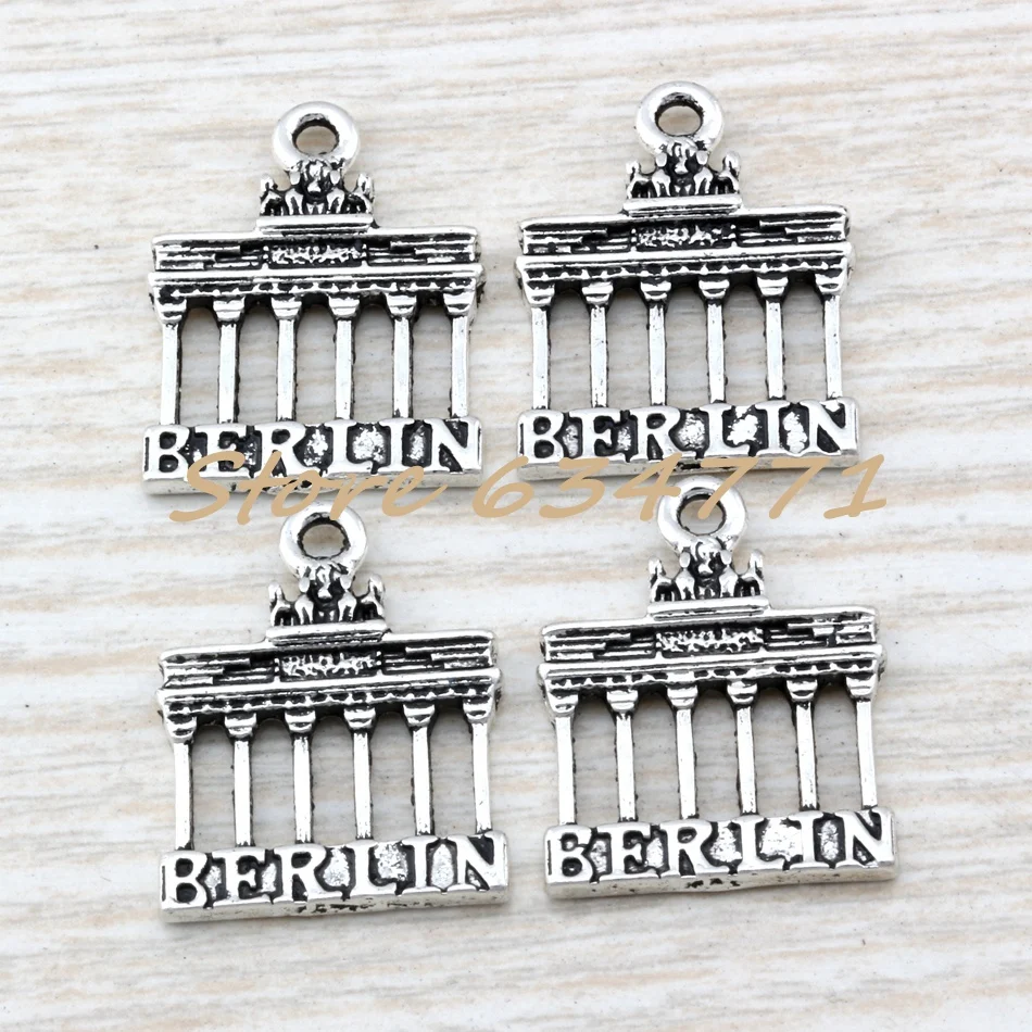 10 sztuk Alloy Brandenburg Gate Berlin Landmark Trip Charm zawieszki na komponenty do wyrobu biżuterii 18*23.5mm A-106