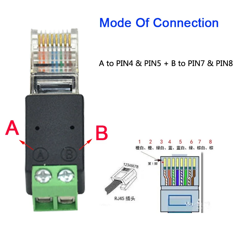 RJ45 8P8C Modular Plug to Screw Terminals Blocks Adapter
