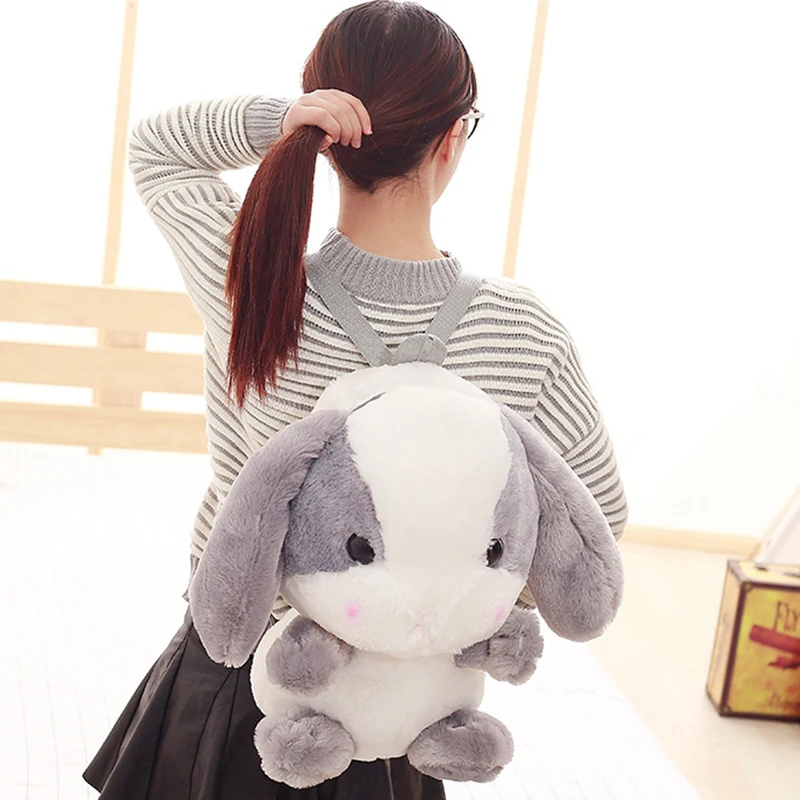 Wholesale cute cartoon rabbit shoulder bag shoulder bag furry toy backpack children's holiday gift Christmas gift