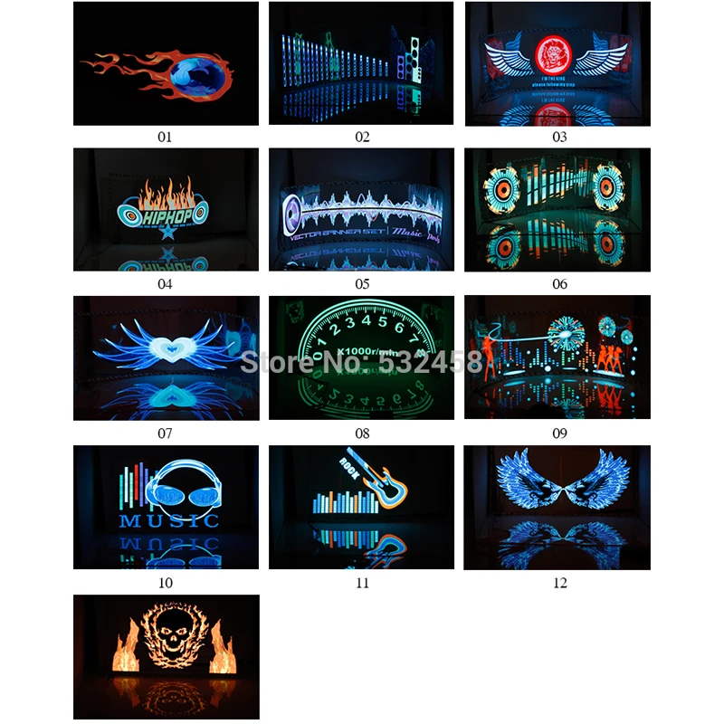 Car Windshield Aromatherapy Light LED RGB Car Interiror Atmosphere Music Rhythm EL Sheet Sticker Glow Flash Panel Flashing Light